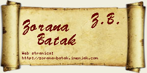 Zorana Batak vizit kartica
